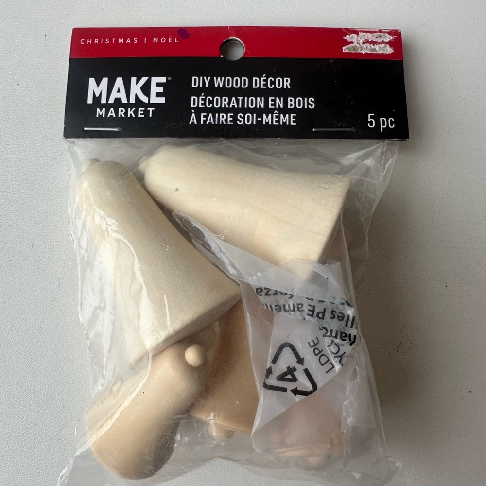 Make Market 5pc Christmas Noël DIY Unfinished Wood Decor